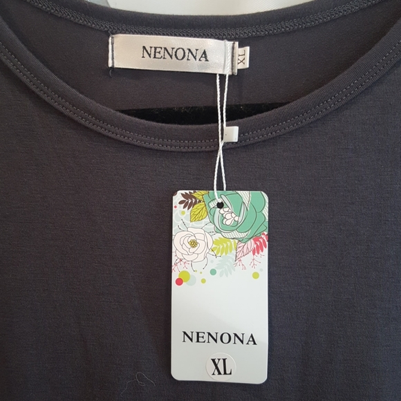 Nenona Grey LS Dress w/ Pockets XL NWT - Picture 5 of 6